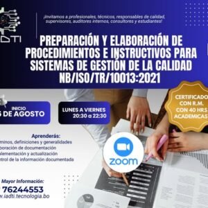 PREPARACIÓN Y ELABORACIÓN DE PROCEDIMIENTOS E INSTRUCTIVOS PARA SISTEMAS DE GESTIÓN DE LA CALIDAD NB/ISO/TR/10013:2021